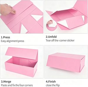 Boîte cadeau magnétique en carton de luxe en gros, emballage rigide de haute qualité, matériaux recyclés, logo personnalisé, revêtement UV violet - Product Image 5