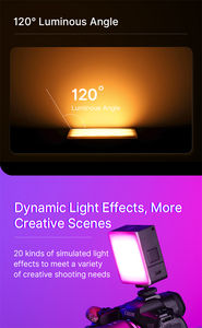 <span class=keywords><strong>Ulanzi</strong></span> <span class=keywords><strong>VL49</strong></span> RGB Pro โคมไฟกล้อง2500-9000K สำหรับการถ่ายภาพด้วยเอฟเฟกต์แสงแบบไดนามิก20 + สีเต็มรูปแบบ - Product Image 5