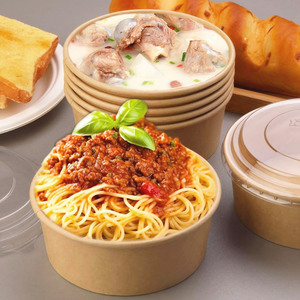 Consegna veloce monouso ampio contenitore rotondo insalatiera Catering portare fuori ciotole di frutta fresca per uso Hamburger - Product Image 2