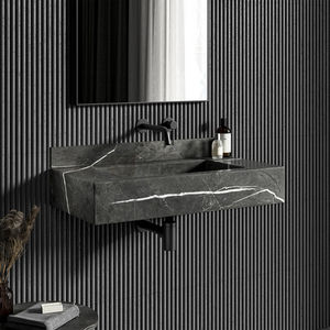<span class=keywords><strong>Lavabo</strong></span> de montaje en pared de lujo para baño Newstar, <span class=keywords><strong>lavabo</strong></span> de estilo moderno fácil de limpiar, <span class=keywords><strong>lavabo</strong></span> colgante de pared de mármol Marquina negro pulido - Product Image 6