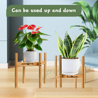 Support de balcon extérieur intérieur moderne en bois naturel durable pour bouquet de fleurs de lotus support d'affichage de pot support de plante en bambou pour la maison