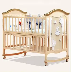 Wholesale available in stock white baby bedding set cribwholesale full sized baby crib