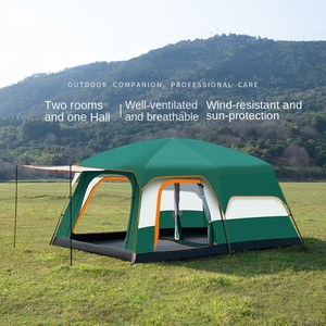 Tente de camping imperméable à double couche en tissu polyester 210D, tente familiale pour le camping, la randonnée et les voyages - Product Image 2