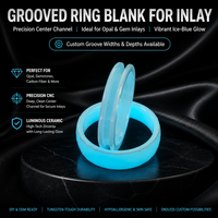 Bague de fiançailles lumineuse en céramique 4MM avec rainure intérieure pour mariage et cadeau, bijoux unisexes tendance avec zircon, marqueur DIY pour garçons et filles