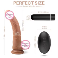 Pénis en caoutchouc de silicone souple télécommandé à 9 fréquences de vibration Jouets sexuels Vibrateur Gode Machine Mini pistolet de massage