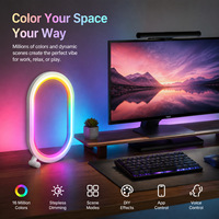Lampe d'Ambiance de Bureau Intelligente OEM/ODM, Alimentation USB-C, Contrôle via Application Tuya WiFi, Compatible Alexa Google Yandex, Lampe de Bureau pour Gaming