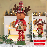 Ornements de Noël en peluche télescopiques multi-tailles, poupées à longues jambes réglables en hauteur pour la décoration des fêtes