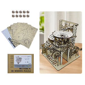 لعبة تعليمية ثلاثية الأبعاد مخصصة من الخشب على شكل مسار الرخام للأطفال والكبار، مجموعة ألغاز يدوية الصنع مع إضاءة - Product Image 6