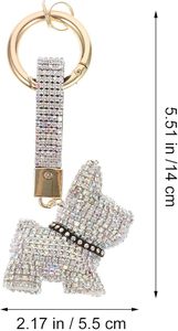 Portachiavi all'ingrosso con strass di cristallo a forma di bulldog francese, ciondolo bling per borsa, ciondoli per zaino a forma di cucciolo di bulldog, portachiavi a forma di cane, <span class=keywords><strong>regalo</strong></span> creativo - Product Image 2