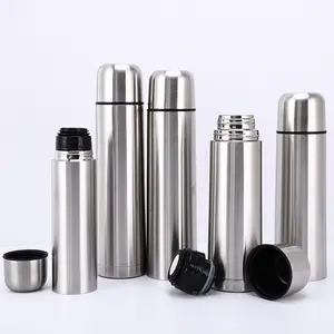 China supplier 500ml stainless steel double wall bullet vacuum flasks thermoses flask water bottle with lid