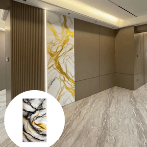 Panneaux muraux en marbre de pierre naturelle pour la décoration intérieure, dégradé, anti-statique, montage sur rail pour hall d'entrée, appartement - Product Image 1