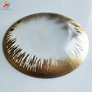 Sottopiatto in Vetro Dorato per Decorazioni Matrimoniali, Piatto Rotondo in Ceramica Moderna, Elegante Sottopiatto 3 in 1, 50 Pezzi, 13 Pollici - Product Image 2