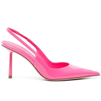 Escarpins à talons aiguilles sexy personnalisables avec logo, bout pointu, en cuir verni bleu foncé, taille 12