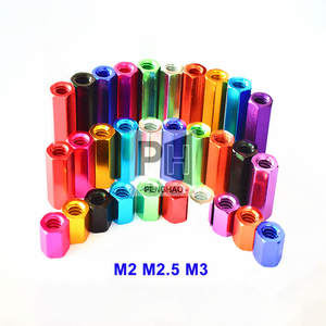 M2 M2.5 M3 צבעוני אלומיניום סגסוגת ארוך אגוזי Hex רוד צימוד Hex Nutsert תיקו מרווח אגוזי אלומיניום Spacer טור בקו עימות - Product Image 2