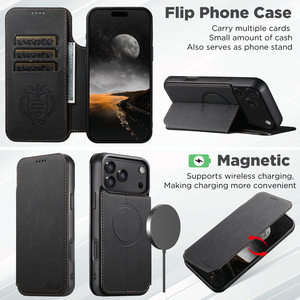 Applicable 17/<span class=keywords><strong>Pro</strong></span>/<span class=keywords><strong>Max</strong></span>/Air Phone Case Business Luxury Clamshell Magnetic Suction Wireless Charger - Product Image 5
