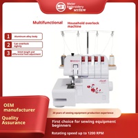 Machine à coudre multifonctionnelle domestique MYSEW M343D 1200 Sti/min, surjeteuse électrique à quatre fils, robuste, avec accessoires