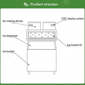 Machine automatique de fabrication de glaçons granulaires 1 tonne (2000, 1000, 500, 300, 220, 200, 150, 120, 100, 95 kg) en Chine - Product Image 3