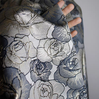 Tissu Jacquard Brocart Métallique Tissé à Motif Rose de Luxe, Conception Personnalisée, Teint en Fil, Écologique, pour Sacs et Vêtements, Vente en Gros JSL-2220
