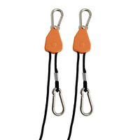 Support de suspension pour lampe de culture hydroponique en nylon orange 150 LBS avec système à cliquet et mousqueton
