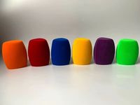 Housse en mousse floquée pour microphone portable et filaire avec logo personnalisé, en forme de triangle ou carré, légère et taille personnalisable