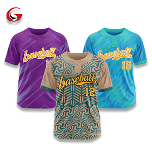 Jersey Baseball Polos Polyester Grosir Custom, Sublimasi, Cepat Kering, Seragam Olahraga Berkualitas Tinggi, Kaos Baseball Tim Pbq2511 - Product Image 1
