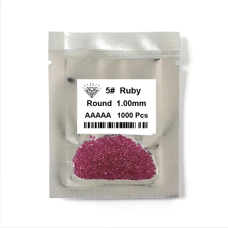 Оптовая продажа, 5A Рубин корунд, 1000 шт./упаковка, синтетический Рубин 1 мм-3 мм, 5 # корунд, драгоценный камень для ювелирных изделий