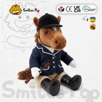Boneka Kuda Berkuda Kustom, Bahan Aman Non-Toksik, Bersertifikat CE UKCA, Dilengkapi Setelan Berkuda, Helm, dan Cambuk
