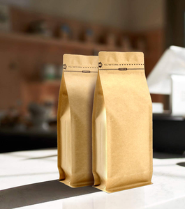 Papel Kraft con logotipo personalizado con cremallera de válvula, bolsas de frijoles de pie, bolsa de café para embalaje lateral inferior - Product Image 6