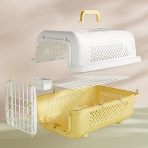 Yüksek kalite ucuz plastik taşınabilir Pet kafesleri havayolu onaylı plastik evcil hayvan taşıyıcı sandık seyahat kedi köpek kulübesi açık - Product Image 4