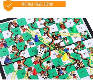 Juego <span class=keywords><strong>de</strong></span> <span class=keywords><strong>Serpientes</strong></span> y <span class=keywords><strong>Escaleras</strong></span> Dowellin, Juego <span class=keywords><strong>de</strong></span> Mesa Ludo Portátil para Diversión Familiar para Todas las Edades - Product Image 3