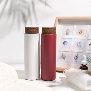 Bouteilles d'eau isothermes en acier inoxydable de 400 ml avec couvercle en bois à grain naturel, couleur personnalisée, infuseur à thé intégré - Product Image 3