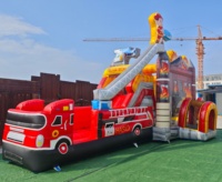 DFRL Brincolín Inflable Húmedo/Seco para Fiestas, Casa de Brinco con Tobogán de Agua, Material de PVC de 0.55mm, Uso Comercial