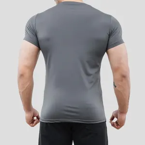 Özel Logo lüks yumuşak nefes boş düz yuvarlak boyun kuru Fit eğitim spor Run T Shirt erkekler için
