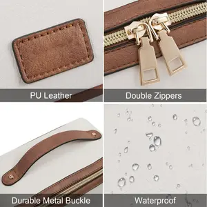 OEM ODM Hinzufügen von Logo zu PU wasserdichte große Kapazität benutzerdefinierte tragbare Kosmetik-Tasche Make-up-Organisator Reisen Toilettentasche mit Griff