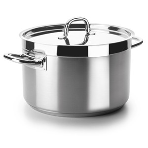 Casseruola alta Chef-Luxe da 8 Qt in acciaio inossidabile con coperchio per uso su piano cottura e forno - Product Image 1