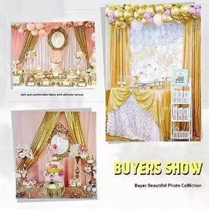 Tenda con sfondo di paillettes in <span class=keywords><strong>oro</strong></span> di colore personalizzato 2 pezzi 2 ftx8ft con sfondo per festa di nozze drappeggi - Product Image 5