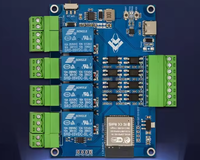 Módulo de Relé de Cuatro Canales ESP32 Mod-bus RTU, Placa de Desarrollo RS485, Entrada de 7-24 VCC, Conector Tipo C, Optoacoplador