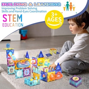 75pcs stelo educativo giocattolo assemblato fai da te blocco magnetico pista da corsa con costruzione di binari a sfera per bambini prima infanzia - Product Image 3