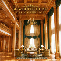 Service professionnel de design d'intérieur 3D, style classique américain, plan de solutions d'aménagement intérieur complet pour toute la maison