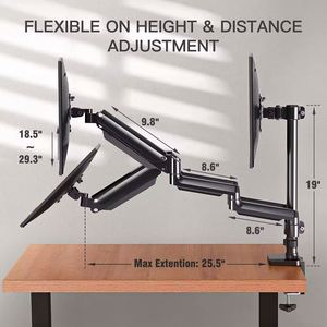 3 Monitor <b>Desk</b> Mount for <b>Computer</b> Screens up to 27 Inch, Triple Monitor Arm with Gas Spring, Heavy Duty Monitor Stand - Product Image 5