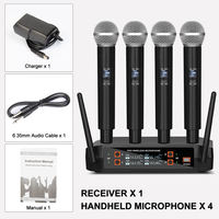 Prix d'Usine X4 Professionnel Un Récepteur pour 4 Microphones Sans Fil Portatifs Légers et Portables Karaoké