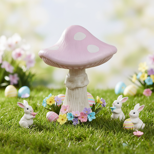 Custom <b>Easter</b> Decoration Blow Molding Mushroom Decoration With LED Lights - Product Image 1