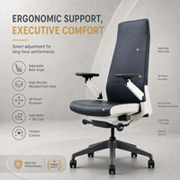 Chaise de bureau de direction en cuir PU de luxe avec rotation à 360° °   Accoudoir rotatif intelligent, design ergonomique, chaise de direction pivotante conforme à la norme BIFMA