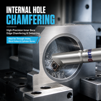 Porte-outil de chanfreinage indexable CNC avec plaquette en carbure, pour débavurage et alésage de trous internes à 45 et 60 degrés, en acier allié trempé