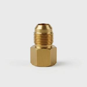 ข้อต่อท่อทองเหลือง 3/8'' * 1/2'' YBSC3 แบบตัวเมียต่อกับตัวผู้ JIC 45 องศา °   อะแดปเตอร์ข้อต่อเฟลร์สำหรับเรือยอชท์ ผลิตในไต้หวัน - Product Image 2