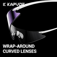 Lunettes de soleil sportives panoramiques sans monture, verres entièrement traités, vue latérale non obstruée, ultra légères, anti-éblouissement UV400