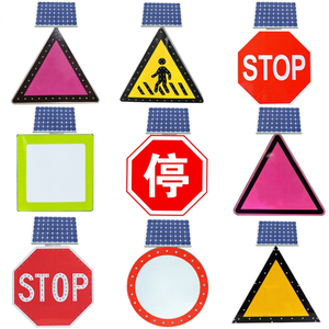 Señal de Tráfico Reflectante LED Personalizada de Aluminio para Exteriores, Impermeable, de Advertencia, Parada, Guía, Señalización Vial, Tercera Clase Reflectante - Product Image 1