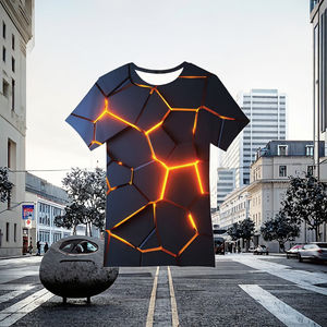 Camiseta de Manga Corta para Hombre, Estilo Juvenil Universitario, Tejido de Poliéster/Algodón, 200 Gramos, Diseño Liso para Impresión - Product Image 3