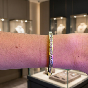 Bracelet jonc EtherStar Jewels en diamant de laboratoire certifié IGI, 2,30 carats, serti en canal, à charnière, en or massif 18K, 14K, 10K ou argent 925 - Product Image 3