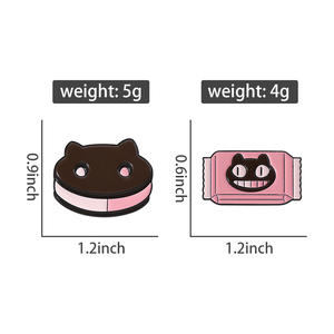Karikatür kedi çerez emaye Pin pembe sandviç bisküvi broş yaka rozeti takı hediye gıda severler için - Product Image 6